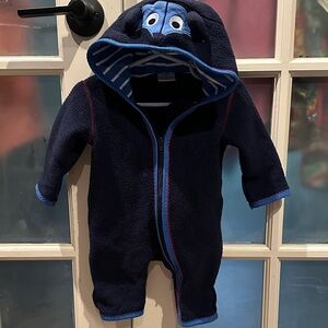 Hanna Anderson Navy Blue Hooded fleece Kids baby  One Piece